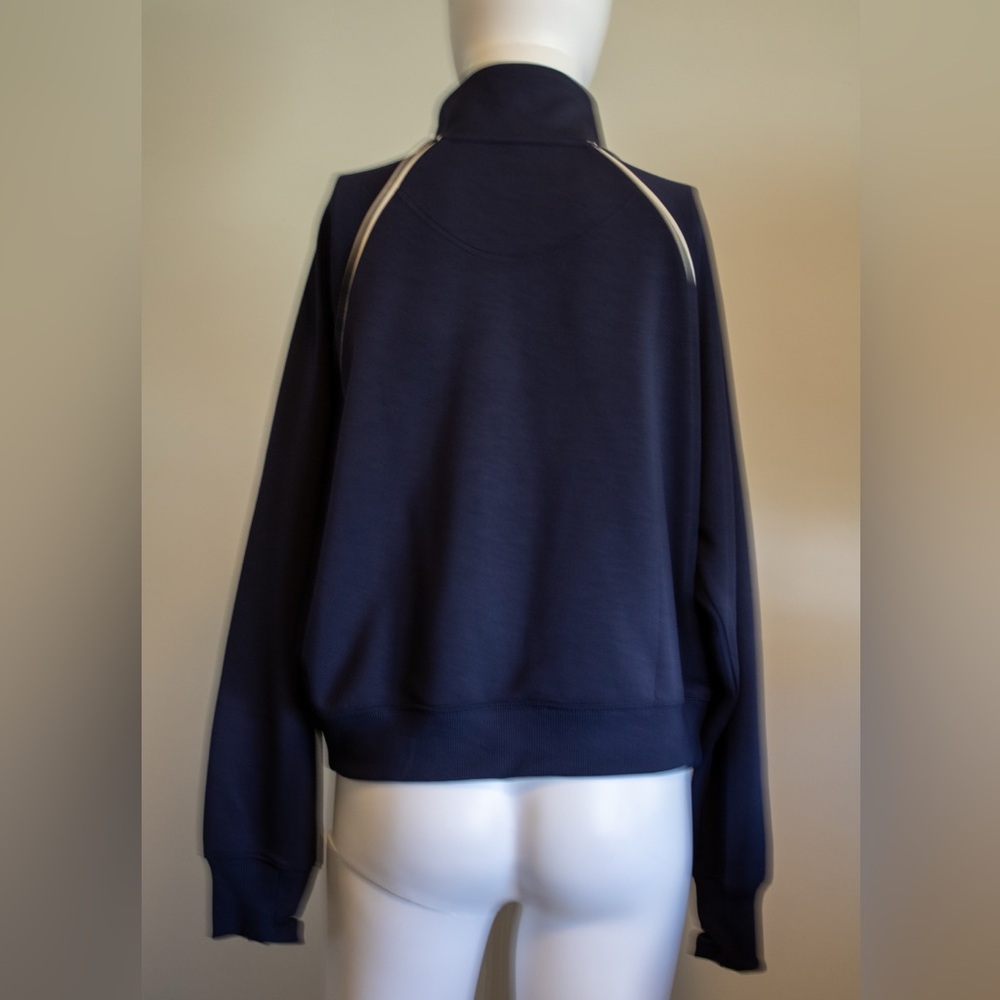 Aerie NWT Navy Half-Zip Pull-Over with White Accents Women's Sweatshirt Size M - Picture 4 of 11